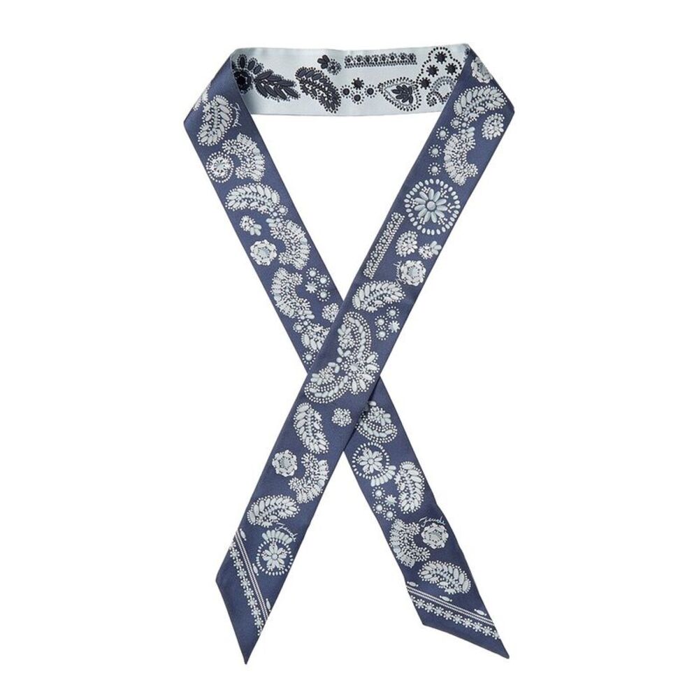 Fendi Wrappy Silk Scarf, Blue - Picture 2 of 3